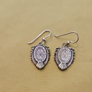 Vintage Fleur-De-Lis Earrings With a  Vintage or "Brass Ox" Finish